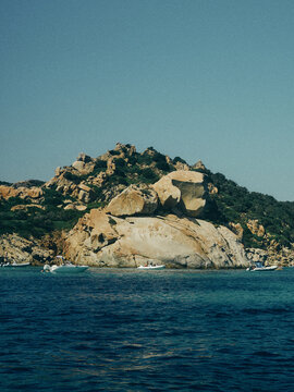 boats in the bay in Sardinia