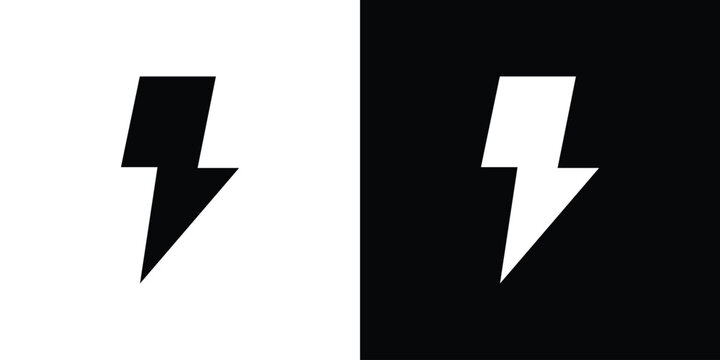 Thunder bolt icon lineart symbols pack. EPS10