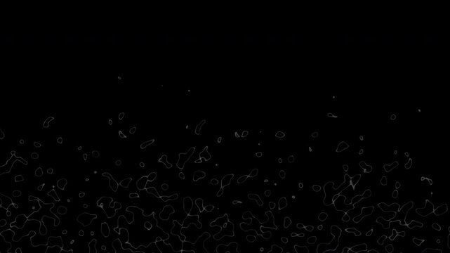 Animated abstract technology random dots and grid 4K on black background. Loop background. Led halftone and moire effect