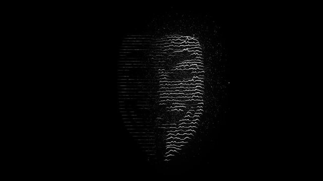 cyber security web hacking technology hacker mask data protection firewall wave animation with particle flow background wallpaper linux