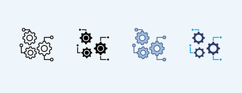 Function Multiple Icon Illustration Vector