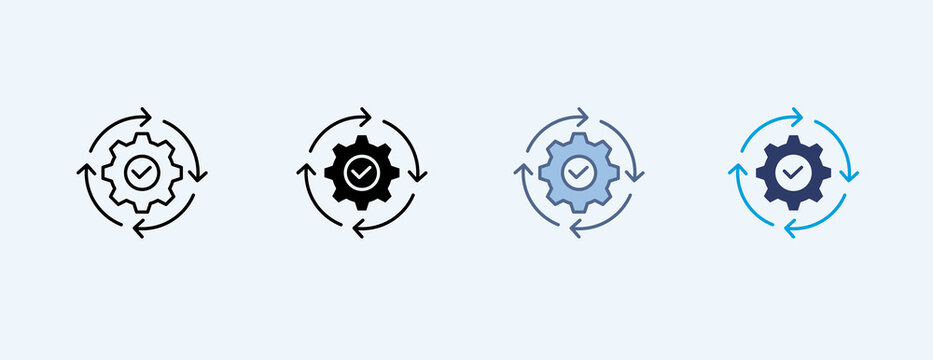 Process Multiple Icon Illustration Vector