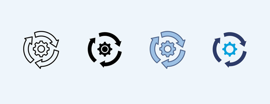 Cycle Multiple Icon Illustration Vector