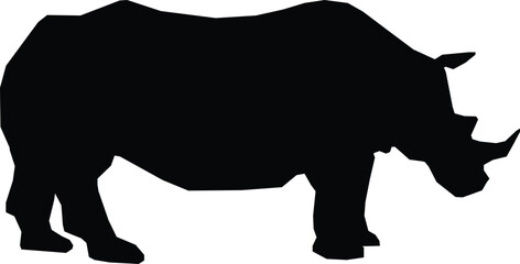 Rhinoceros Silhouette Isolated on White Background © Graphics@