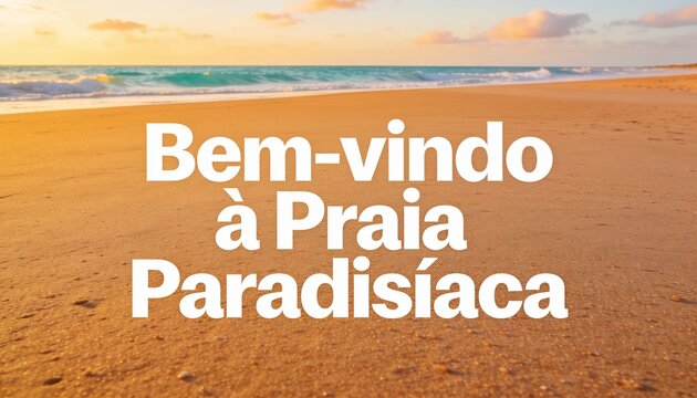 Welcome to Paradise Beach: An inviting image of a sun-drenched sandy beach with gentle waves rolling onto the shore, a perfect invitation to a tropical paradise.