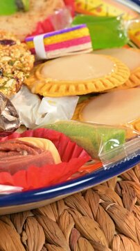 Vibrant and colorful Mexican sweet treat assortment for celebrations