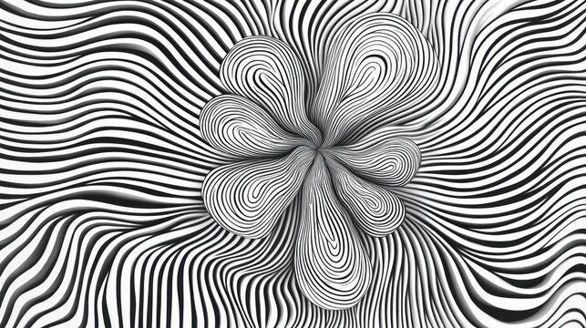 Abstract flower design with dynamic lines