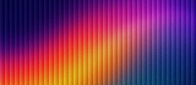 Vibrant vertical lines abstract background, colorful gradient stripes with neon purple and orange light, modern geometric pattern for digital wallpaper, textured rhythmic parallel line design.