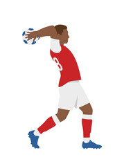 Obraz premium Professional Handball Player Throwing Ball in Action Vector Illustration