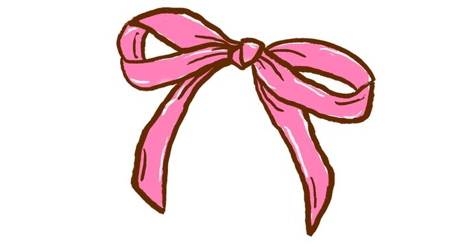 Bow illustration, pink bow ribbon illustration pink ribbon bow