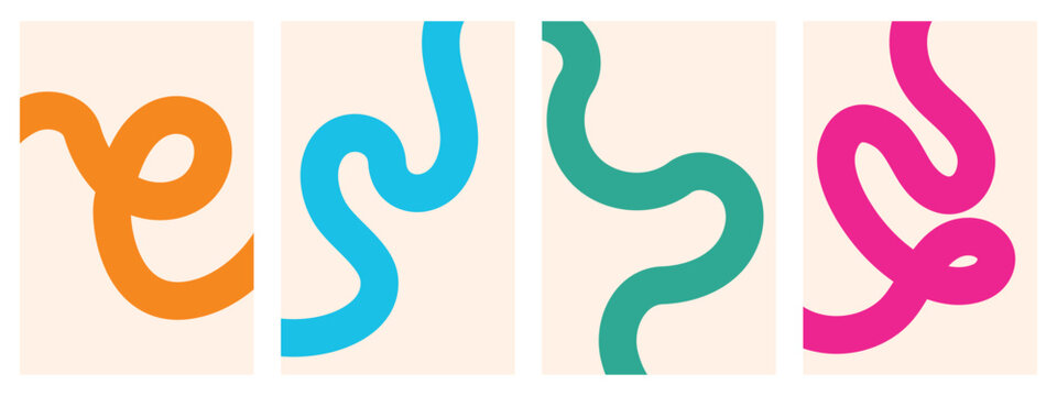 Abstract wavy lines create an organic pattern with flowing curves and shapes, perfect for modern graphic design, posters, and artistic backgrounds with dynamic movement