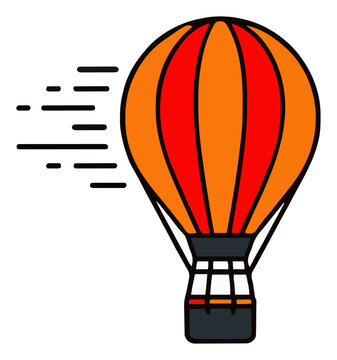 Hot air balloon isolated on white background flying. Generative AI