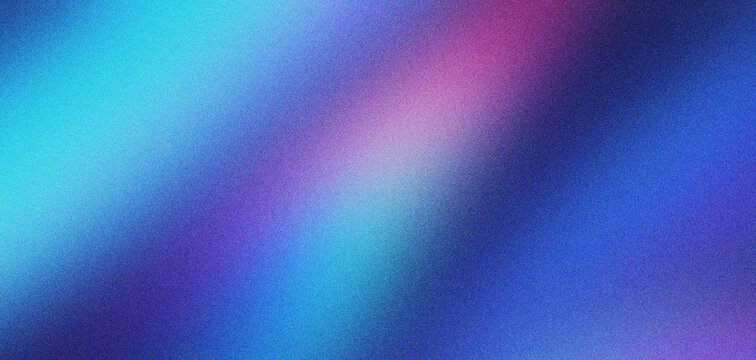 Vibrant holographic gradient background with grainy texture. Abstract blue and purple neon light blur. Modern aesthetic mesh wallpaper for digital marketing, social media, and web design.