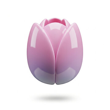 Pink Tulip Bud 3D Render