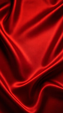 Abstract crimson red flowing silk background with grainy fabric texture waves vertical composition perfect for premium mobile device luxury wallpapers.