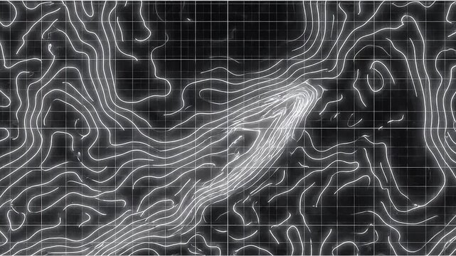Abstract Digital Topographic Map Grid Line Motion Background