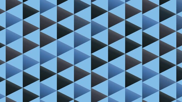 Seamless geometric pattern loop in sky blue, black, blue - trendy animated 4K motion background for video editing, social media and presentation