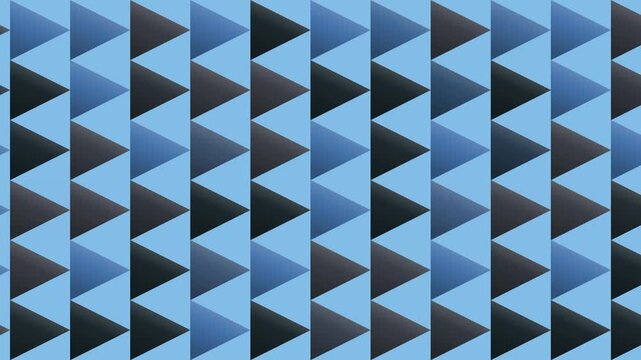 Seamless geometric pattern loop in sky blue, black, blue - modern animated 4K motion background for video editing, social media and presentation