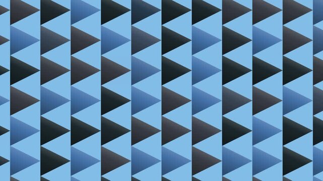 Seamless geometric pattern loop in sky blue, black, blue - artistic animated 4K motion background for video editing, social media and presentation