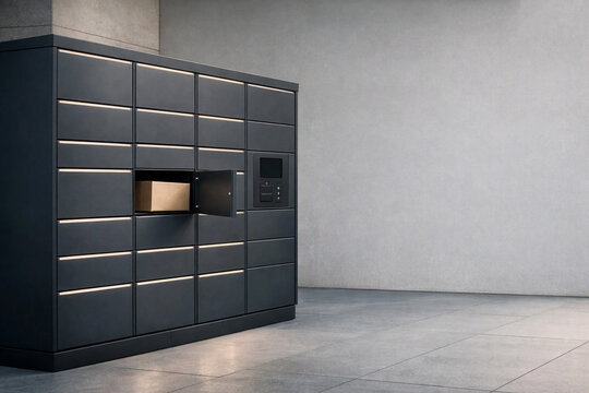 Modern parcel locker station for contactless delivery