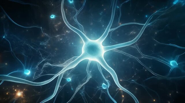 Neuroplasticity concept with glowing neurons and firing synapses