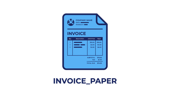 Invoice paper document template finance.
