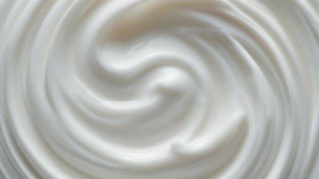 Swirling white cosmetic cream texture 4K Generative AI