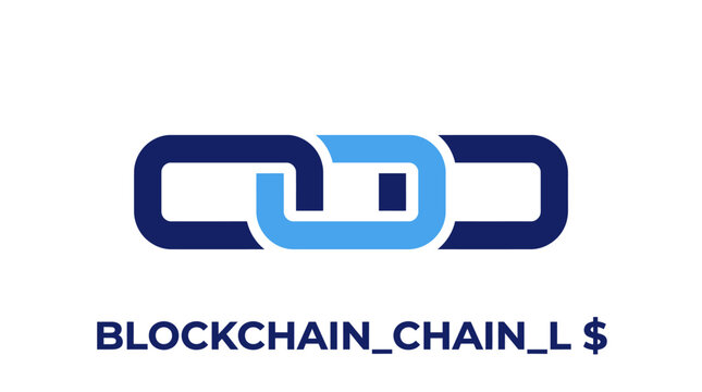 Blockchain link chain logo symbol.