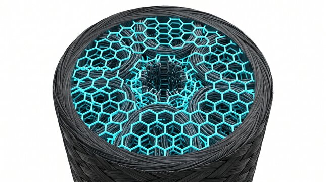 3D Microscopic Diagram of a Carbon Nanotube Tether for a Space Elevator