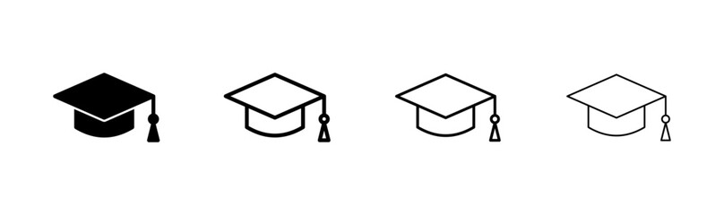 Education icon logo design. Graduation cap sign and symbol. Graduate. Students cap