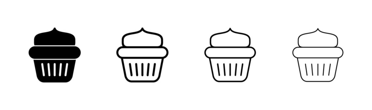 Cup cake icon logo design. Cup cake sign and symbol