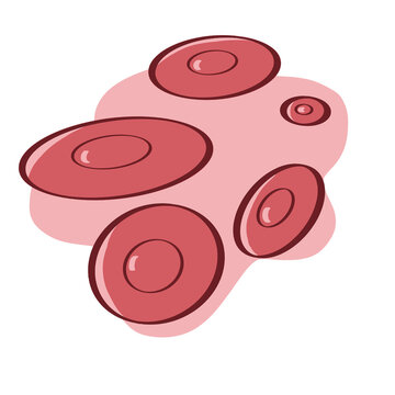 Red Platelet Blood Cell &ndash; Thrombocyte Medical Illustration