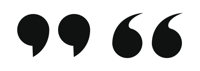 Fototapeta premium Quote mark icon set vector black quotation marks speech citation double comma design element for text message comment illustration