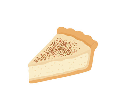 Slice of Custard Pie Vector Illustration