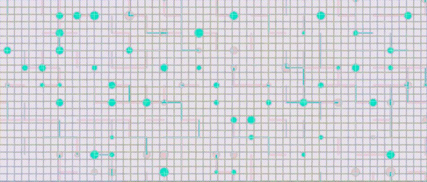 Green circuit board with bright led lights and electronic components