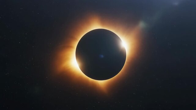 Total Solar Eclipse in Deep Space 4K Generative AI
