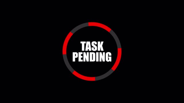 Circular progress ring animation highlighting pending task status.