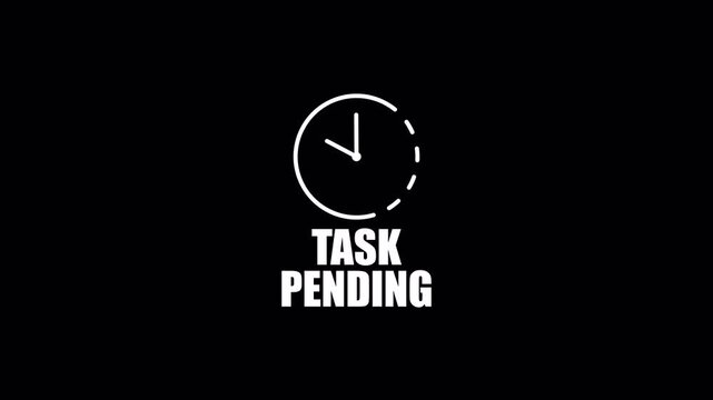 Clock themed task pending animation with circular time indicator suitable for reminder.
