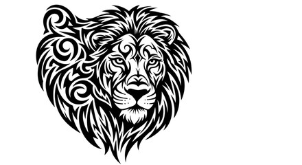 Fototapeta premium Detailed lion head with mane.