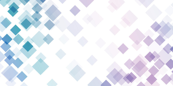 Abstract geometric background with floating blue and purple squares