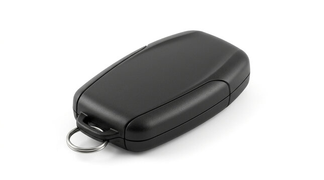 Both the geometric shape and the matte texture are visible on this key fob on white