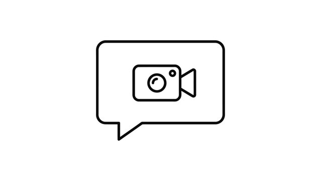 Video call speech bubble icon illustration.