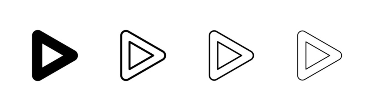 Play icon logo design. Play button sign and symbol
