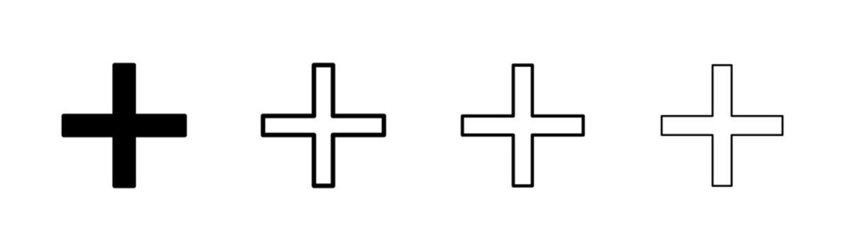 Plus icon logo design. Add plus sign and symbol