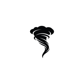 Black Tornado Icon Vector Logo Design on White Background