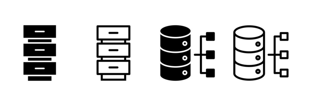 Database icon symbol for apps and websites. database sign and symbol