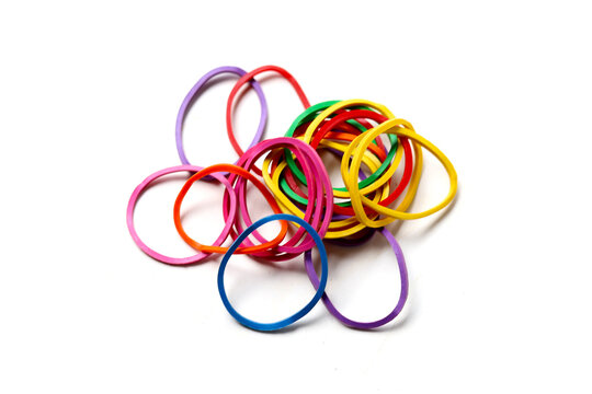 Pile of colorful elastic rubber bands