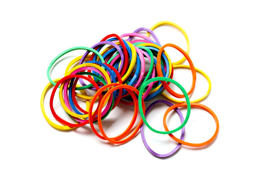 Pile of colorful elastic rubber bands
