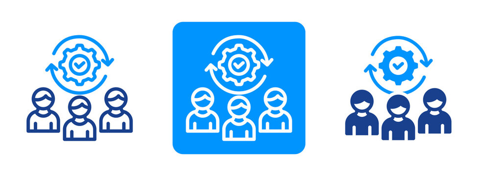 Effective Teamwork Icon In Dual Tone Style