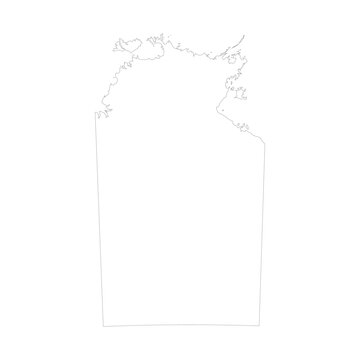 Blank map of Northern Territory. Vector illustration